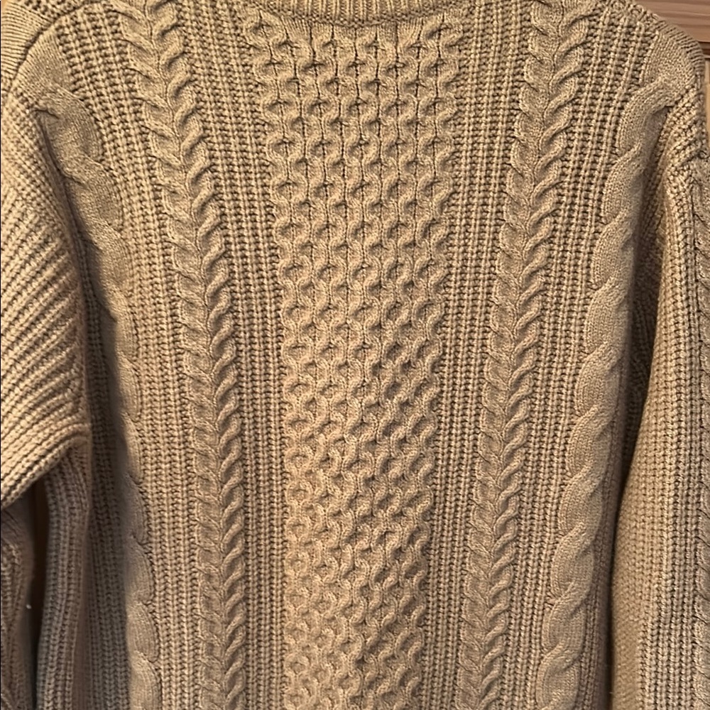 Cable Knit Tan Sweater - Picture 9 of 9